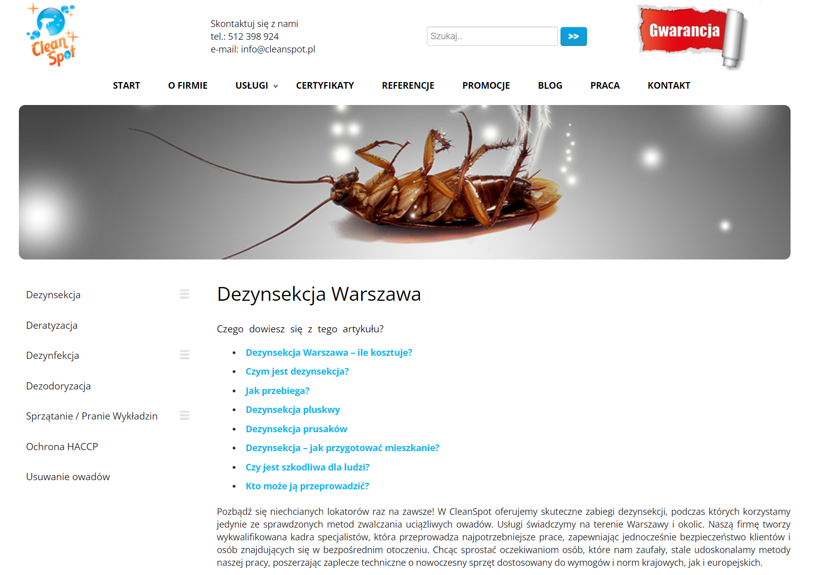 Dezynsekcja Warszawa po wynajmie mieszkania – kiedy lokator zostawia problem z insektami
