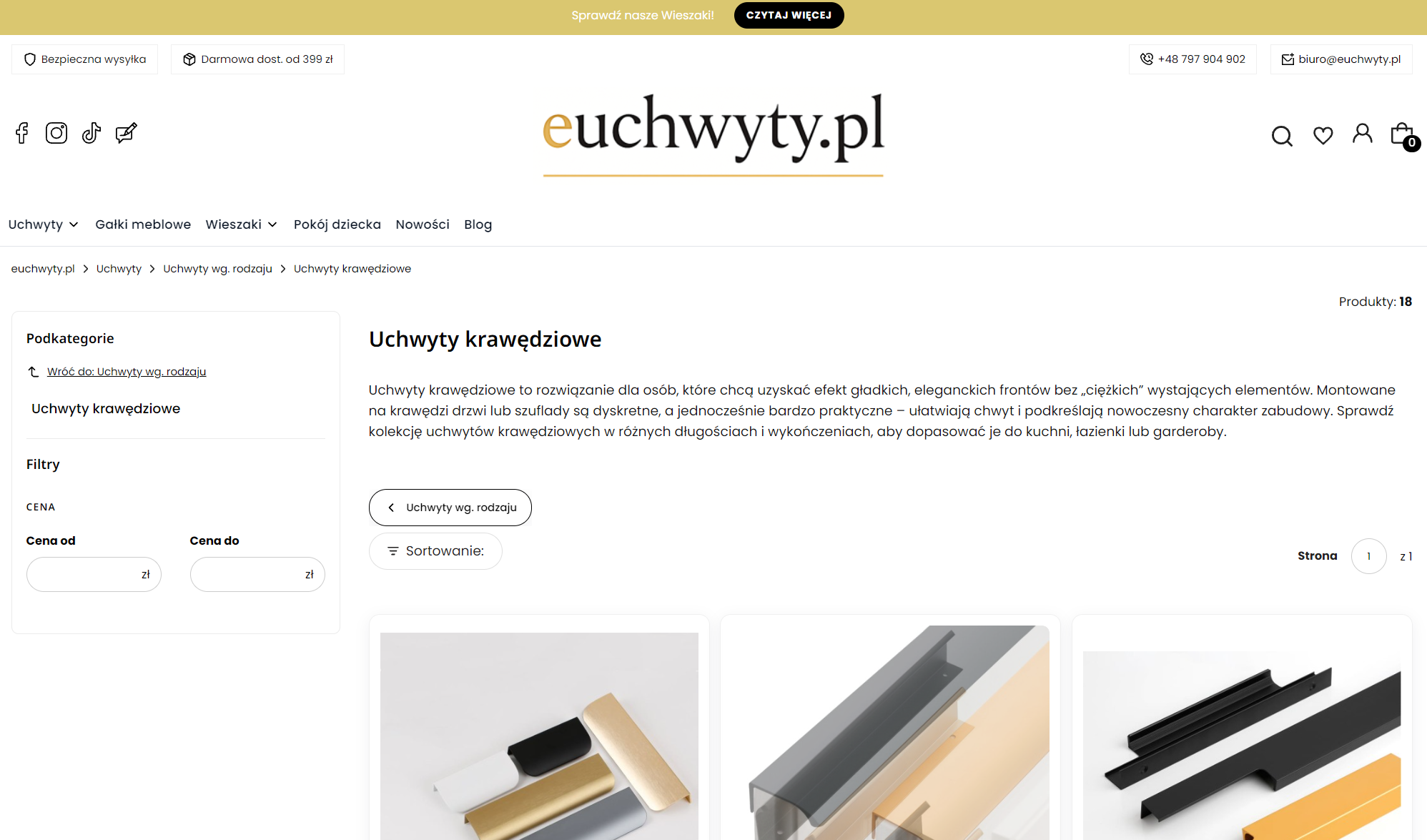 Uchwyty meblowe krawędziowe – dyskretny detal do nowoczesnych kuchni i zabudów