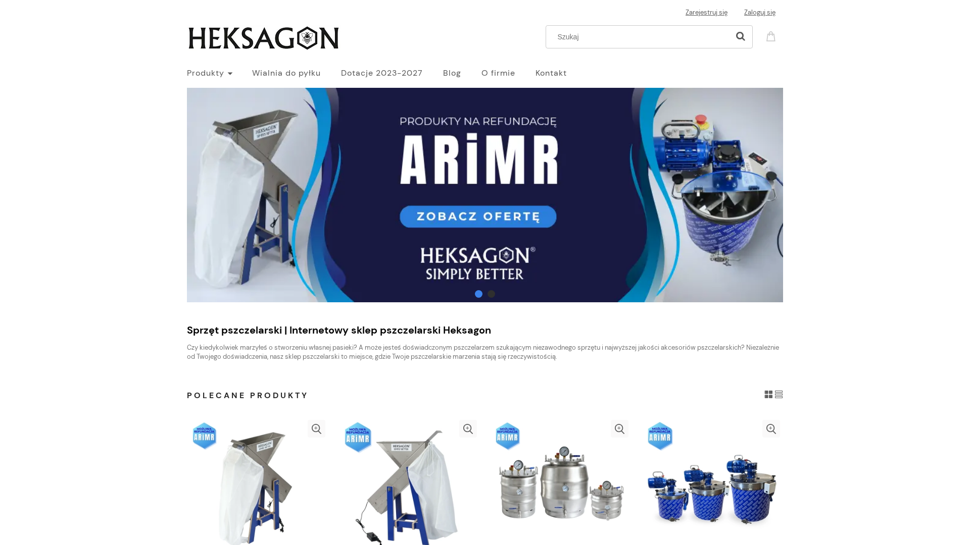Zrzut strony Sprzęt pszczelarski | Internetowy sklep pszczelarski Heksagon