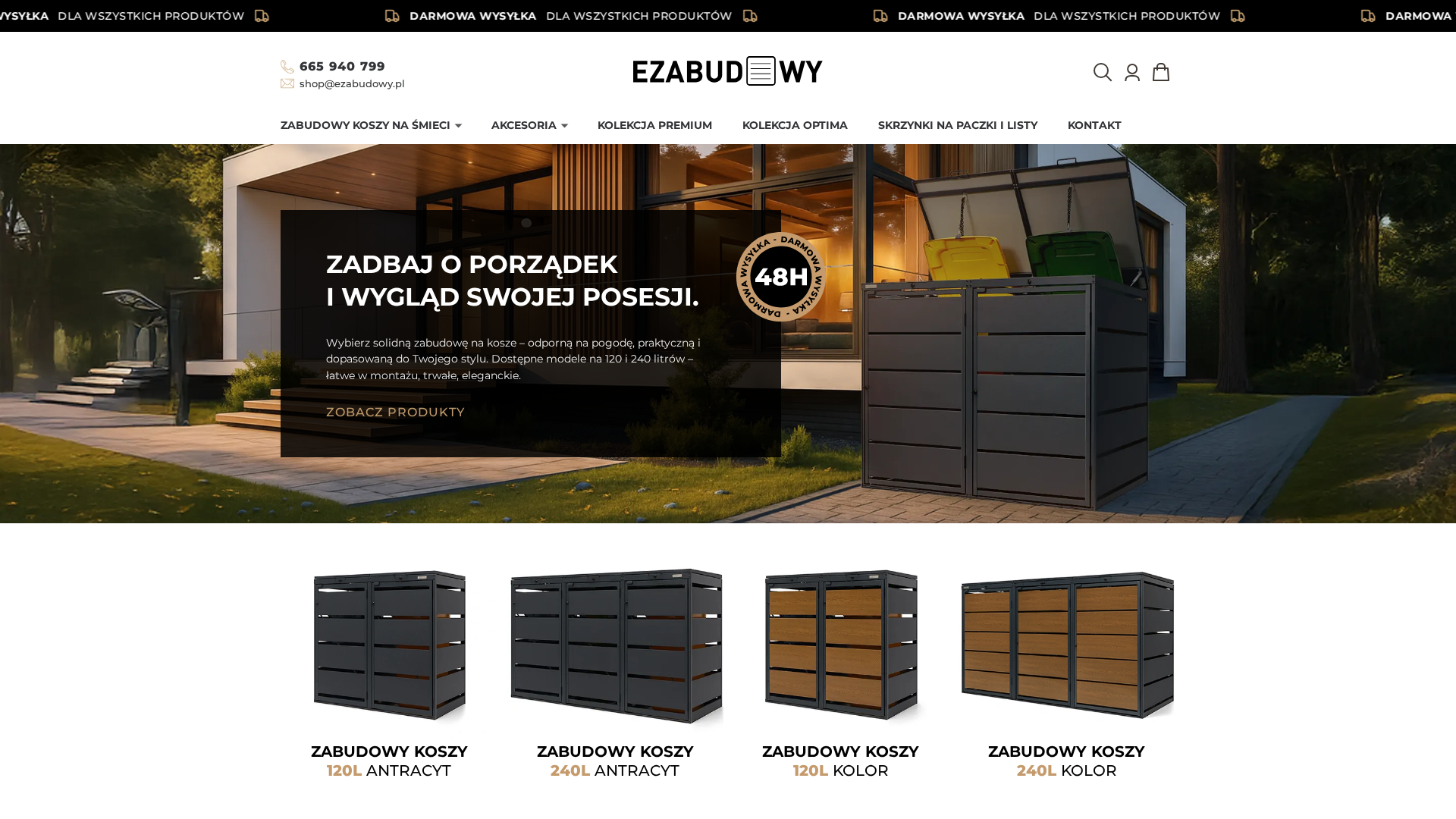Zrzut strony ezabudowy.pl - zabudowy koszy